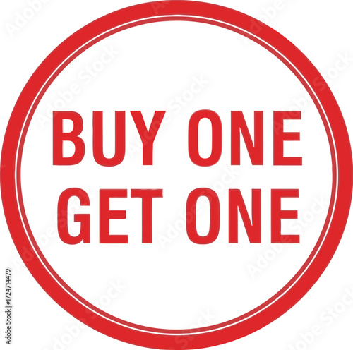 Buy one get one free special offer circle icon promotion marketing sale vector