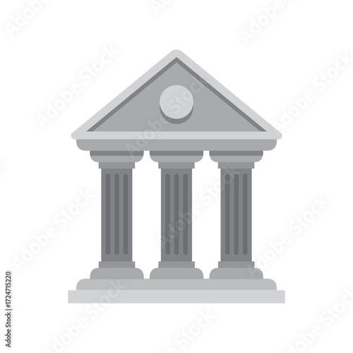 Pixel art depiction of a classical building with columns