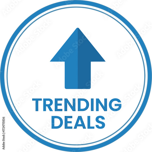 Upward arrow trending deals circle graphic represents growth and popularity vector