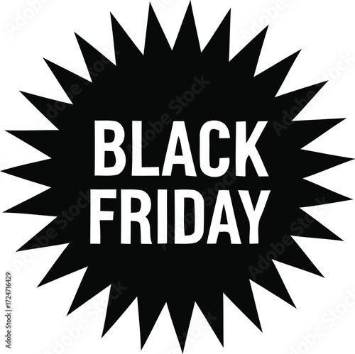 Black friday sale explosion burst grunge starburst badge discount offer vector