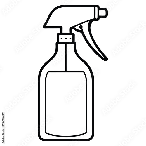 Simple black and white line drawing vector illustration of a spray bottle scalable eps icon vector