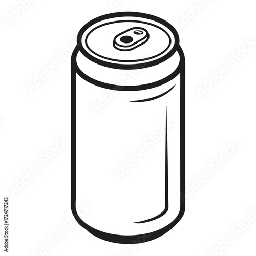 Simple line drawing vector illustration of a beverage can eps scalable graphic vector