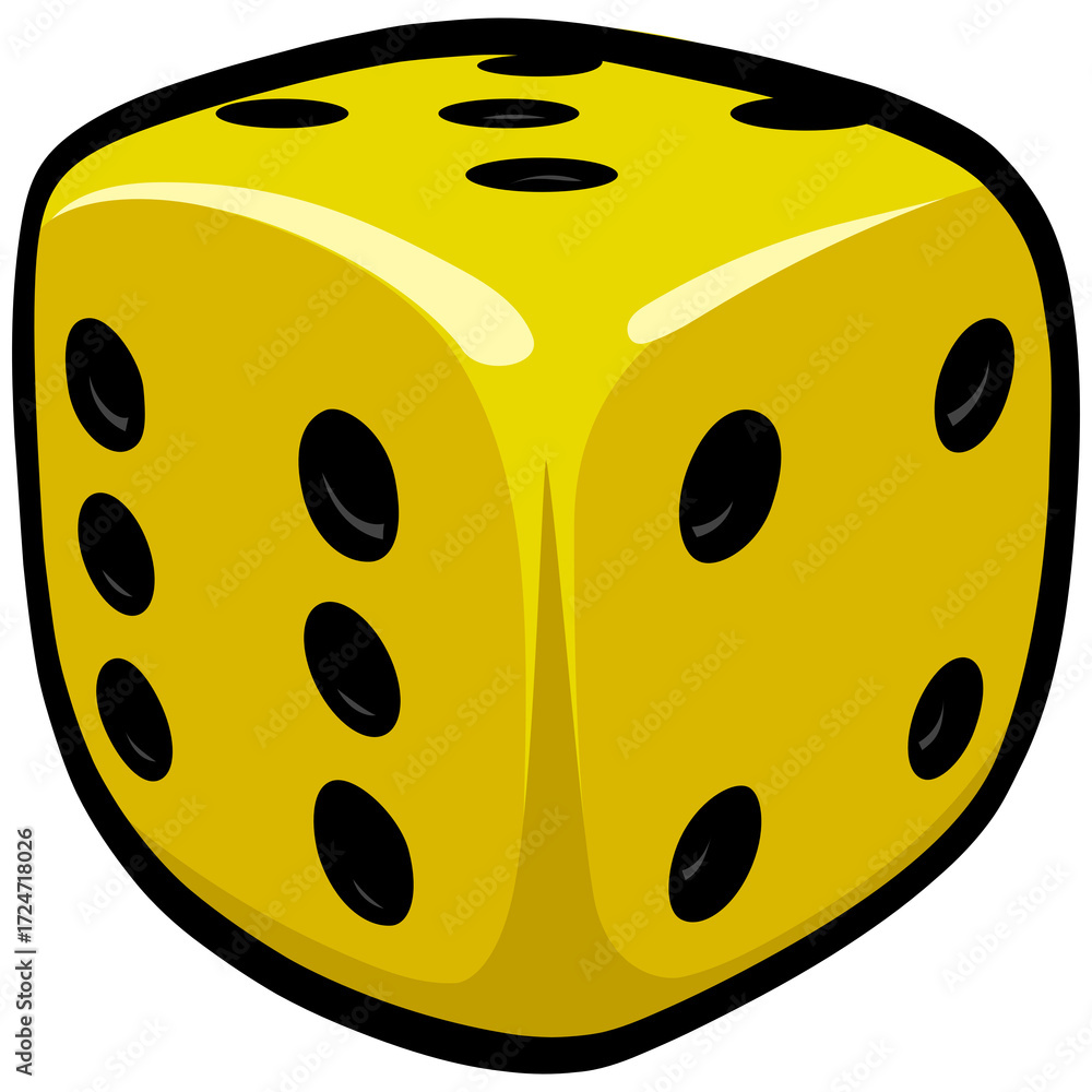 Fototapeta premium Yellow Dice Illustration