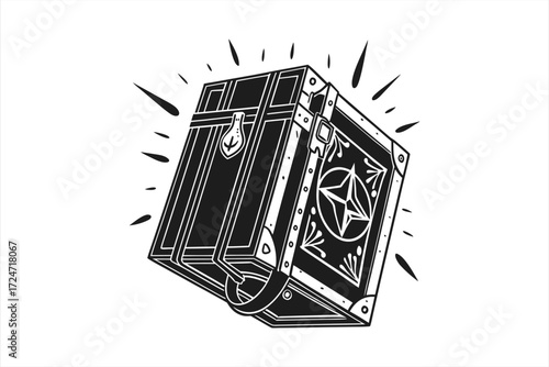 black  magic box vector on  white  background