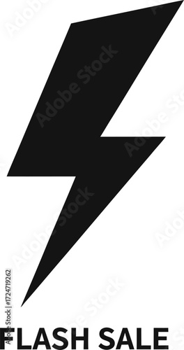 Dynamic flash sale lightning bolt icon for urgent marketing promotions vector