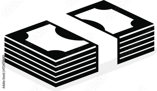 Stack of cash money bills financial wealth economy success investment business concept vector