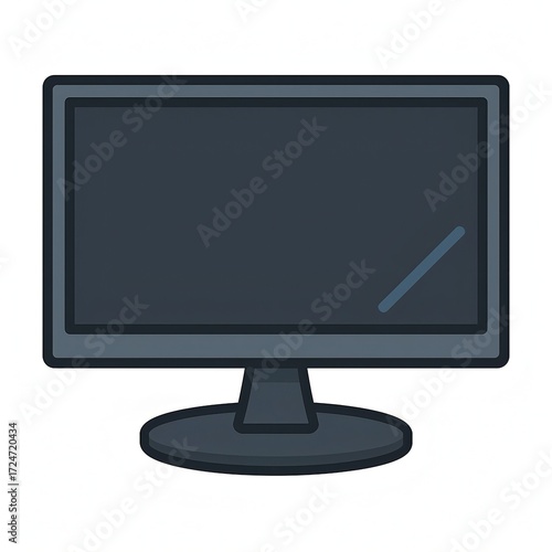 かわいい薄型テレビのアイコンイラスト