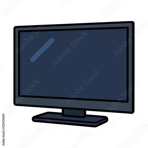 シンプルでかわいい大型テレビのイラスト