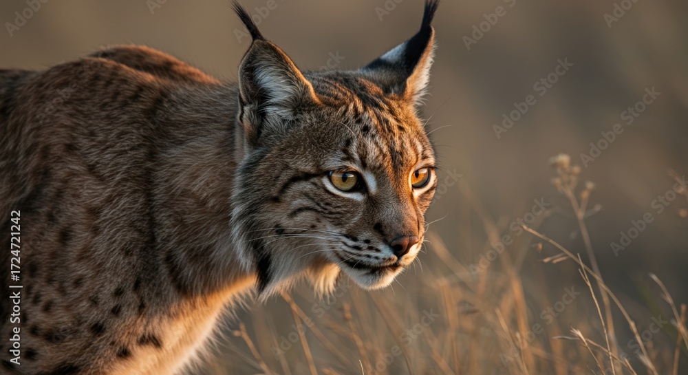 Obraz premium Wild lynx in natural setting