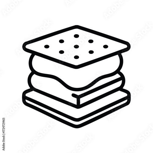 classic s'more sweet food illustration