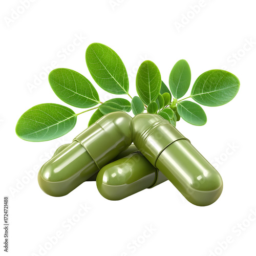 Elevate wellness with natural moringa capsules promoting holistic health and vitality, ideal for nutrition, dietary supplements, and wellness campaigns highlighting the power of plant-based medicine