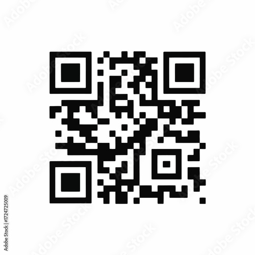Scalable vector graphic qr code illustration for universal use and digital content delivery vector