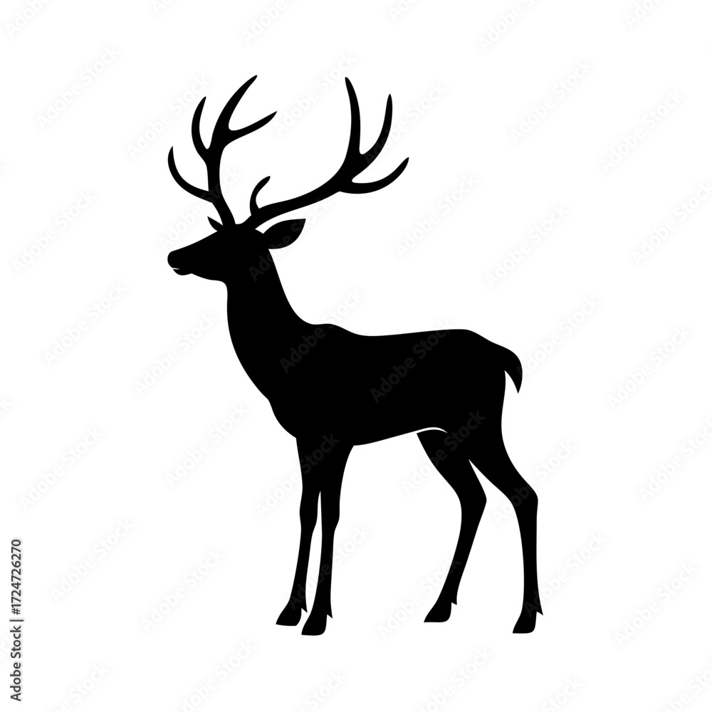 Obraz premium deer silhouette vector illustration