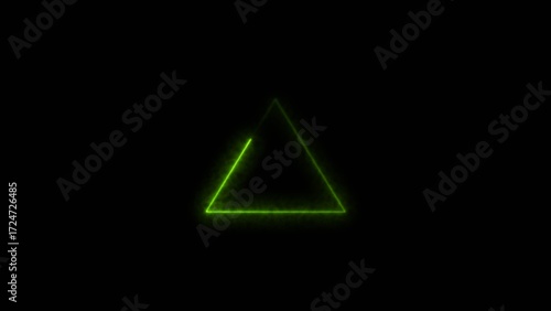 Abstract triangle shape neon bright line 4k illustration.