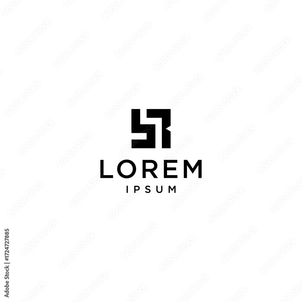 Fototapeta premium simple and dynamic logo of the letters BR