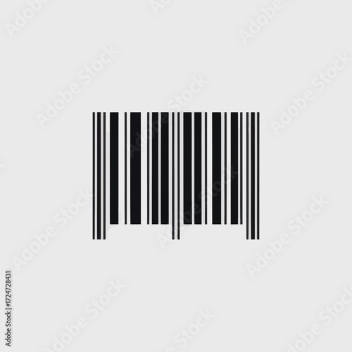 Simple stylized barcode vector illustration scalable eps icon for retail and product identification vector