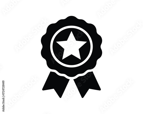 Vector rosette icon with star award symbol for excellence and achievement eps format vector