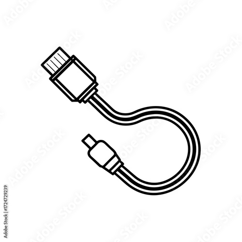 hdmi cable icon isolated on white