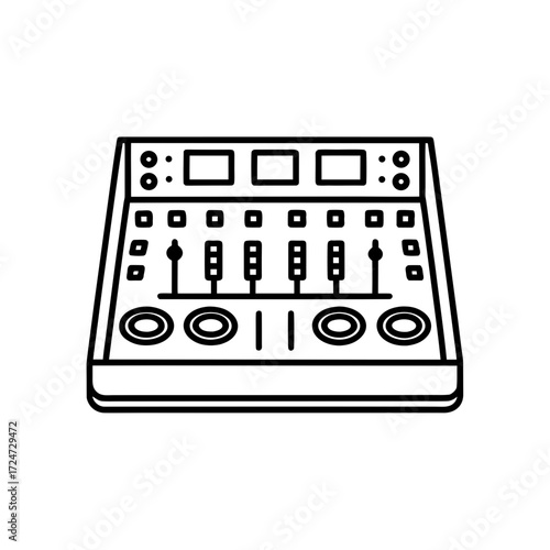 mixing console icon isolated on white