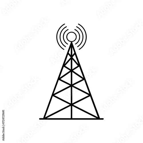 radio antenna icon isolated on white