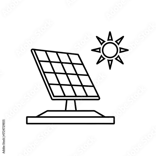 solar power systems icon isolated on white