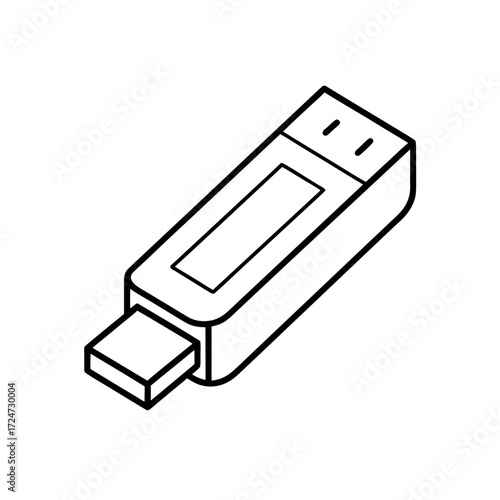 usb drive icon isolated on white
