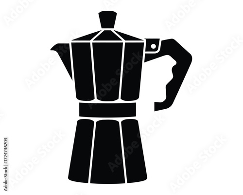 Scalable vector silhouette illustration of a classic moka pot coffee maker vector
