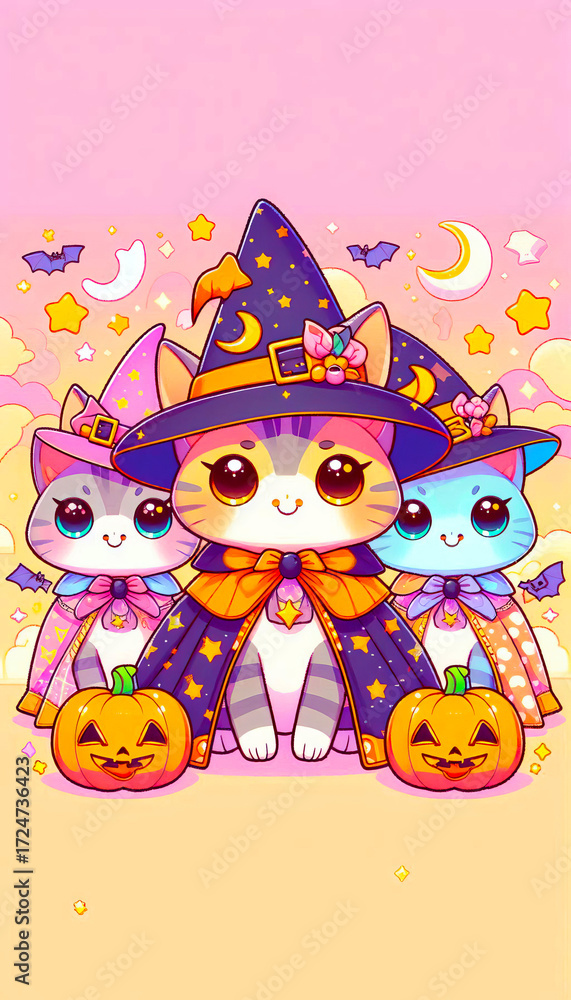 Fototapeta premium Cute Cat in Halloween Costume