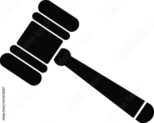 Symbolic auction gavel silhouette vector graphic for legal and justice themed designs vector