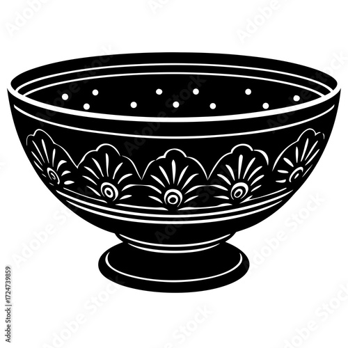 ceramic bowl on white background