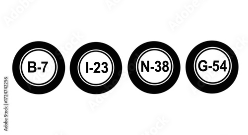 Bingo balls with letters and numbers displayed clearly for gaming and lottery entertainment vector