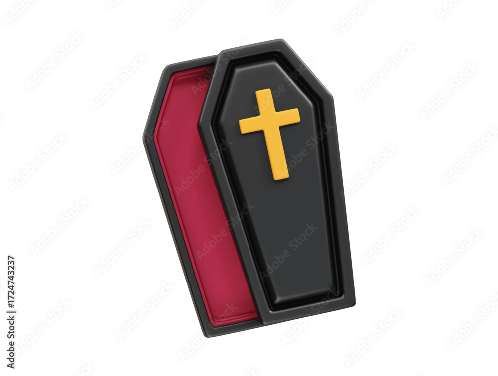 Obraz premium Coffin icon 3d rendering illustration 