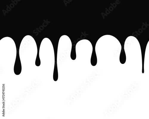 Seamless dripping black paint vector pattern illustration scalable eps icon design vector