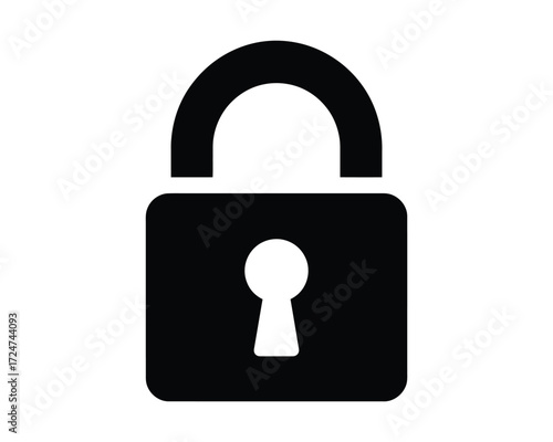 Simple black padlock icon vector illustration scalable graphic for security and access control eps vector