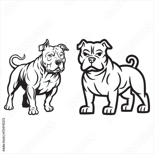 Cute dog set and sizes against a plain background showcasing diversity in dog breeds	

