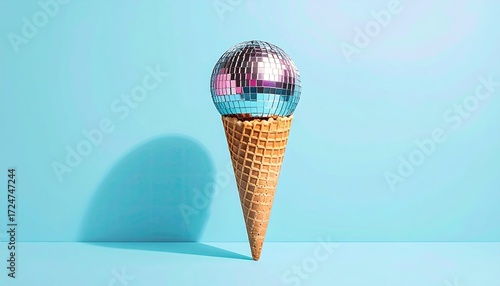 Ice cream cone with disco ball (4)