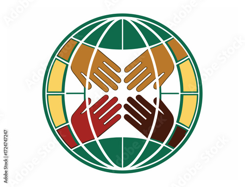 Global Unity Diverse Hands Intertwined Symbolizing Collaboration and Interconnectedness Around the World