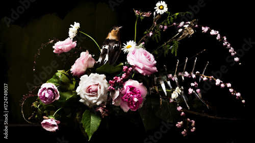 FLOWERS PAINT. WALLPAPER. BACKGROUND