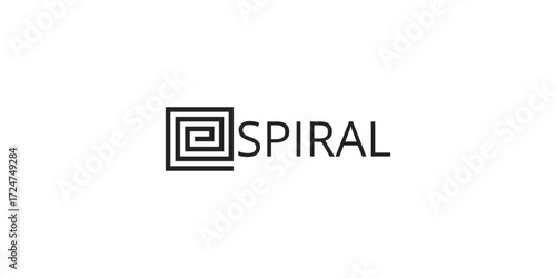 E spiral logo, spiral e, design e spiral box, logo desig