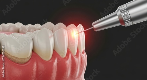 Dental laser treating teeth for cosmetic enhancement