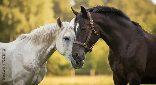 Affectionate horses: A touching portrait of friendship and equine connection