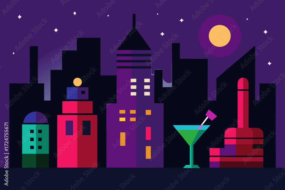 Fototapeta premium night city in the night