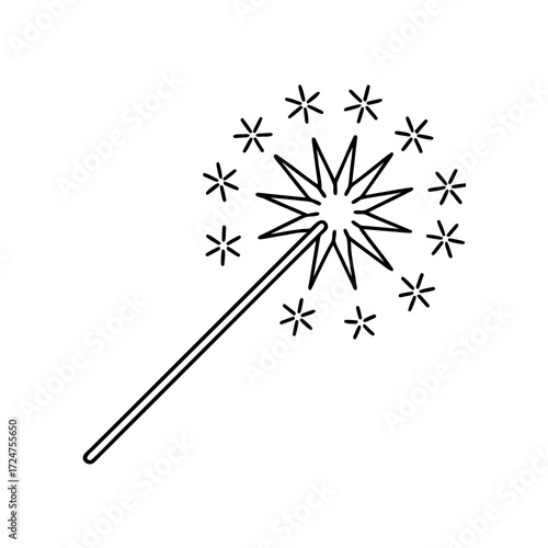 festive sparkler icon isolated on white