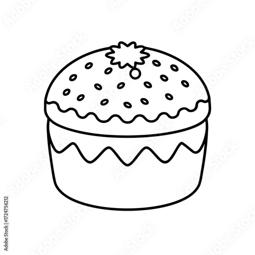 christmas panettone icon isolated on white