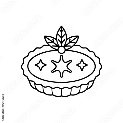 christmas mince pie icon isolated on white
