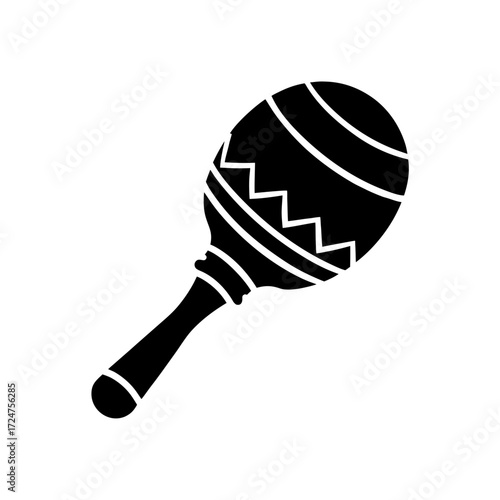 christmas maraca icon isolated on white