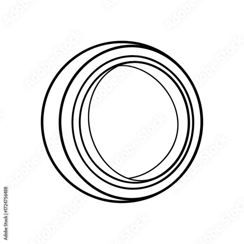 bi convex lens icon isolated on white