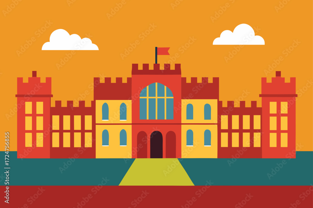 Obraz premium vector illustration of a city