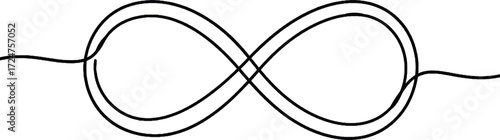 Infinity Loop Minimalist One Line Symbol Simple continuous line infinity symbol representing eternity, continuity, and limitless potential