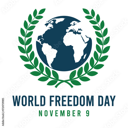 World Freedom Day, 9 November, Vector Design, T-Shirt Design